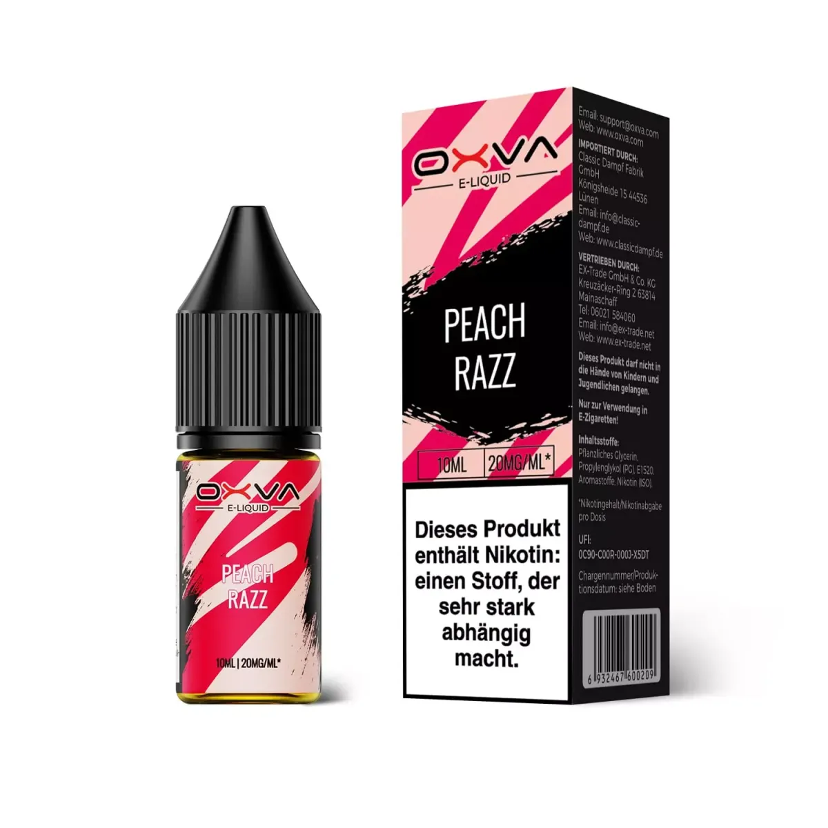 OXVA - Nikotinsalz Liquid - 10ml - Peach Razz - 20mg