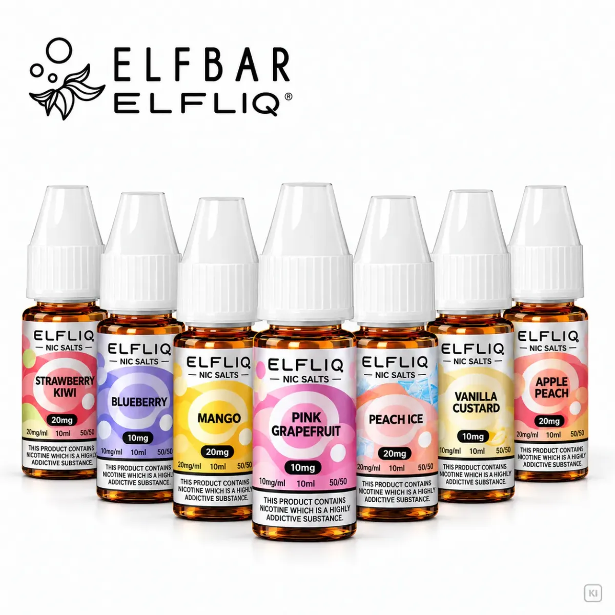 Elfbar ELFLIQ Flaschen in mehreren Sorten mit 10 und 20 mg Nikotinsalz