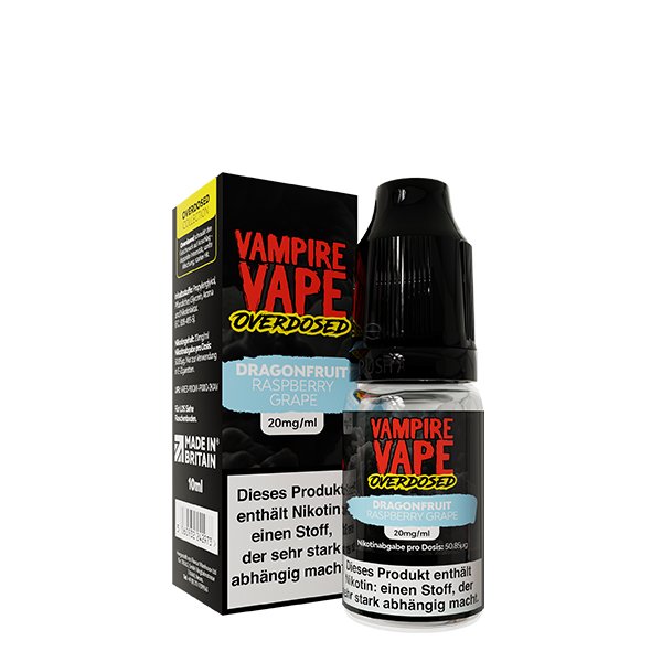 Vampire Vape - Overdosed - Nikotinsalz-Liquid - 10ml - Dragonfruit Raspberry Grape | Nikotinsalz-Stärke : 20mg Vampire Vape - Overdosed - Nikotinsalz-Liquid - 10ml - Dragonfruit Raspberry Grape | Nikotinsalz-Stärke : 20mg
