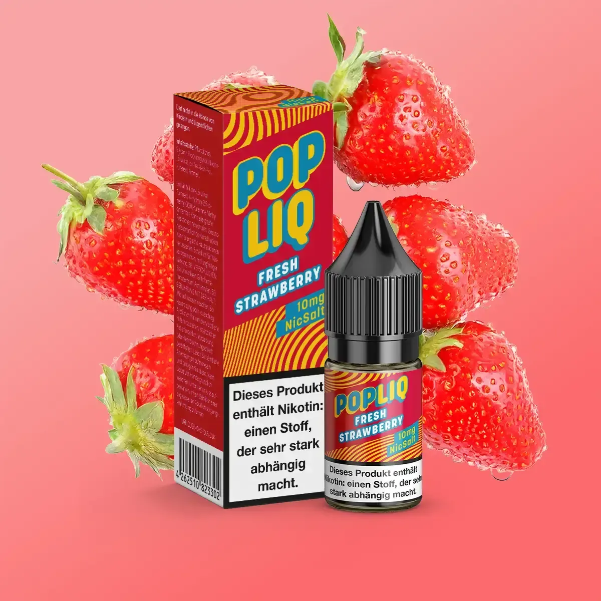 PopLiq Nikotinsalz-Liquid Fresh Strawberry 10ml 10mg
