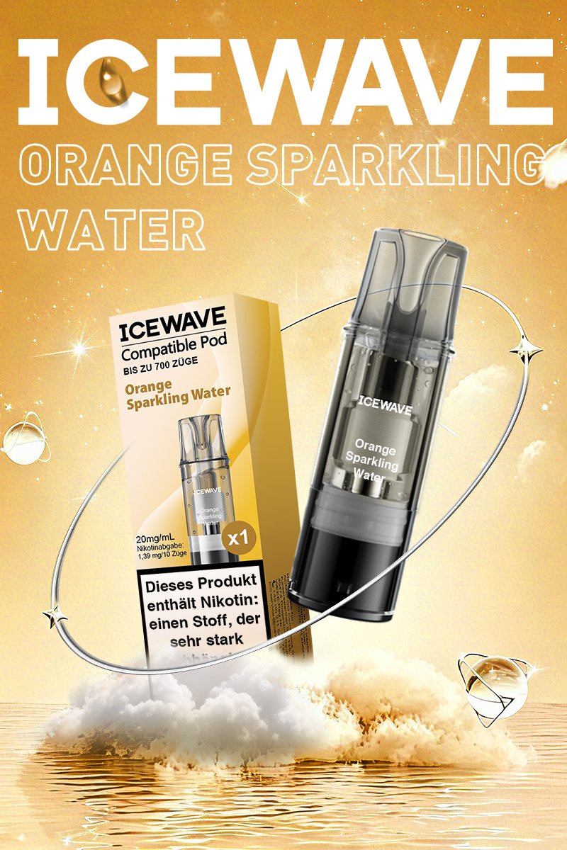 ICEWAVE - Prefilled Pod - 2ml - 3er Pack - Orange Sparkling Water