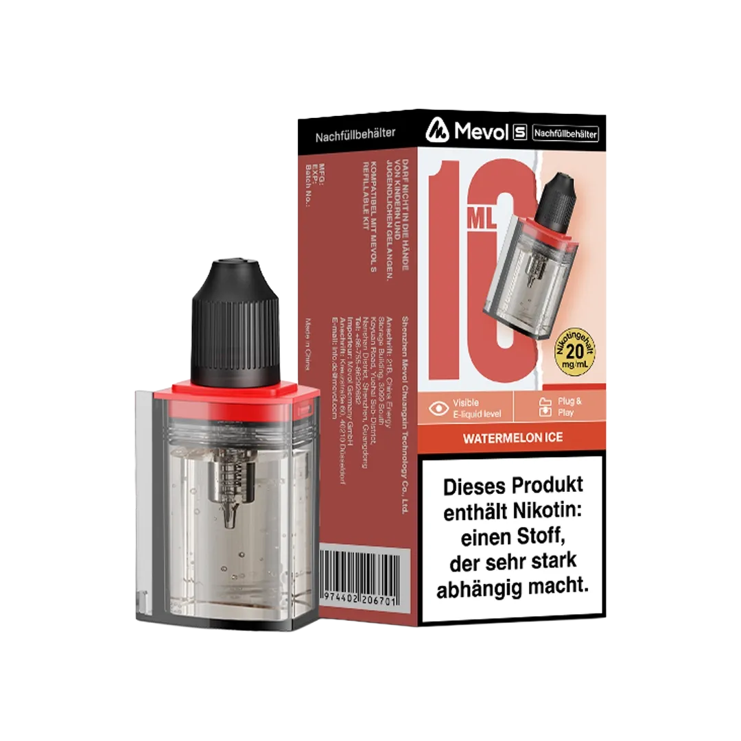 Mevol - S - Nachfüllbehälter - 10ml - Watermelon Ice - 20mg