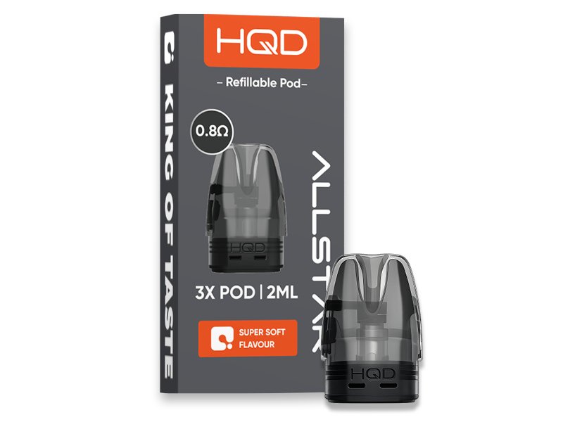 HQD - Allstar - Pod Tank Verdampfer - 0.8 Ohm - 3er Paket - Side-Fill HQD - Allstar - Pod Tank Verdampfer - 0.8 Ohm - 3er Paket - Side-Fill
