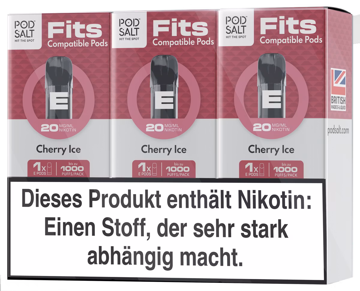 Pod Salt - Fits - Prefilled Pod - Cherry Ice - 20mg - 2ml - 3er Pack Pod Salt - Fits - Prefilled Pod - Cherry Ice - 20mg - 2ml - 3er Pack
