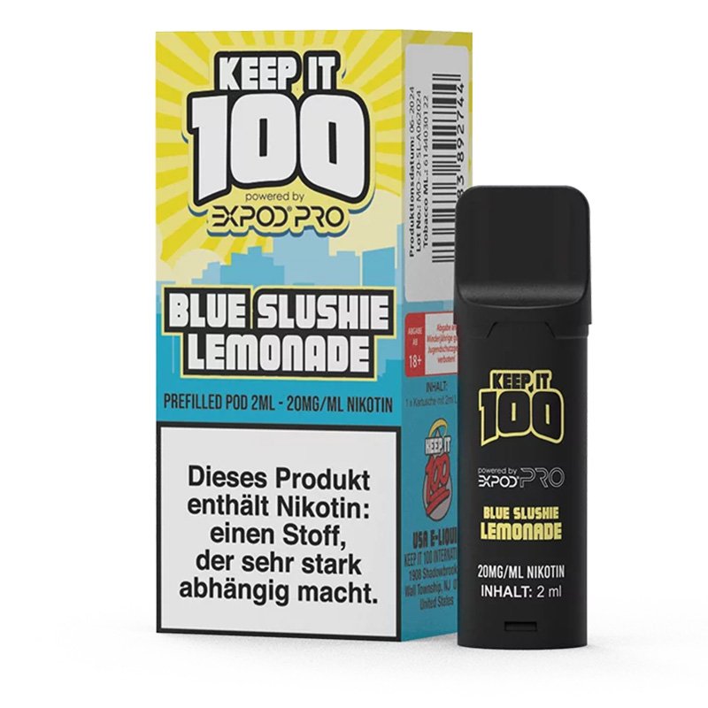 Keep It 100 - Prefilled Pod - Blue Slushie Lemonade - 20mg
