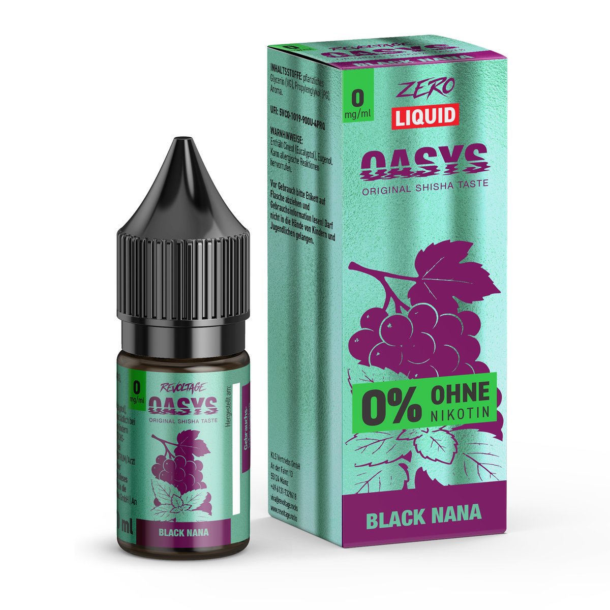 Oasys - Nikotinsalz Liquids - 10ml - Black Nana - 0mg