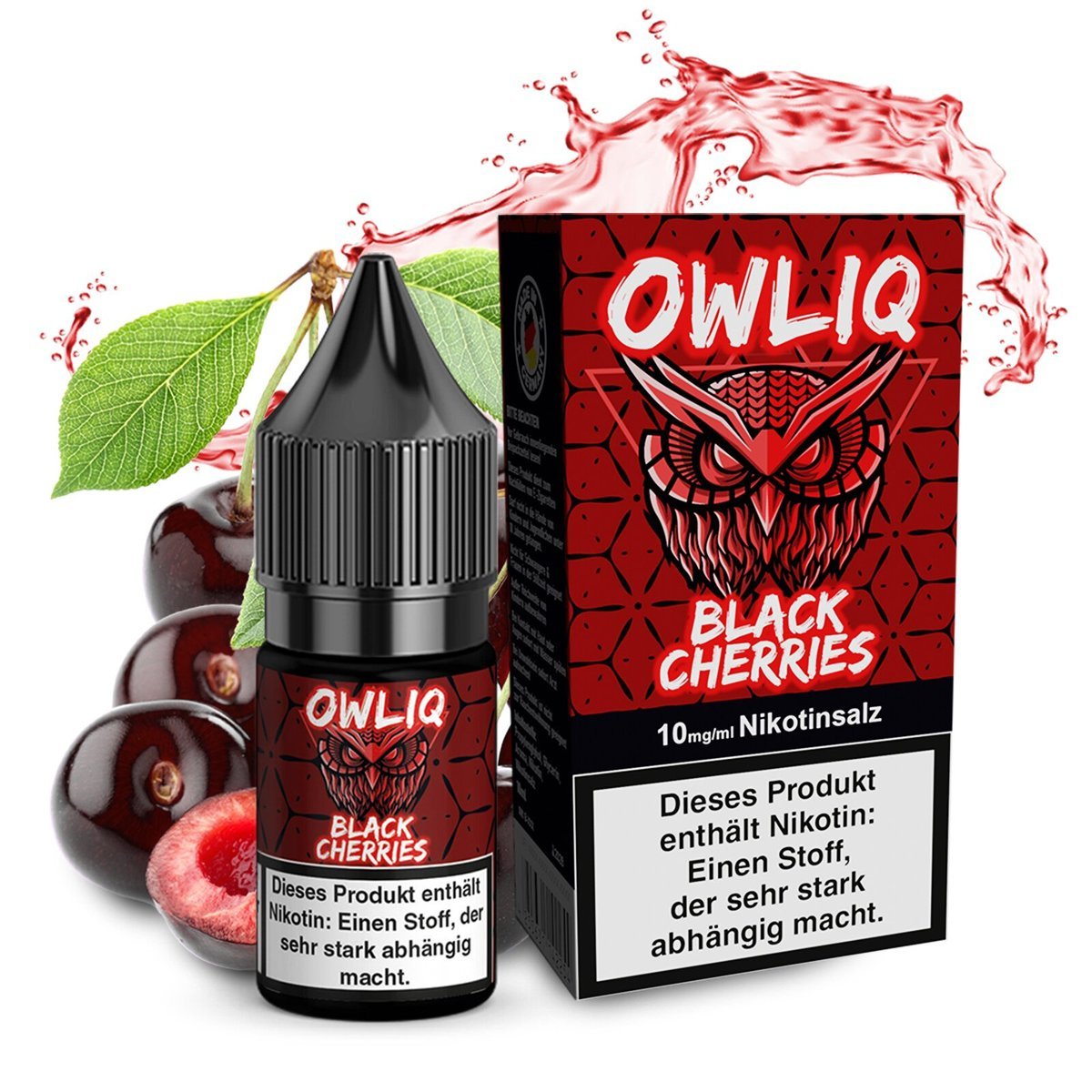 OWLIQ - Black Cherries - Nikotinsalz Liquid - 10ml - 10mg