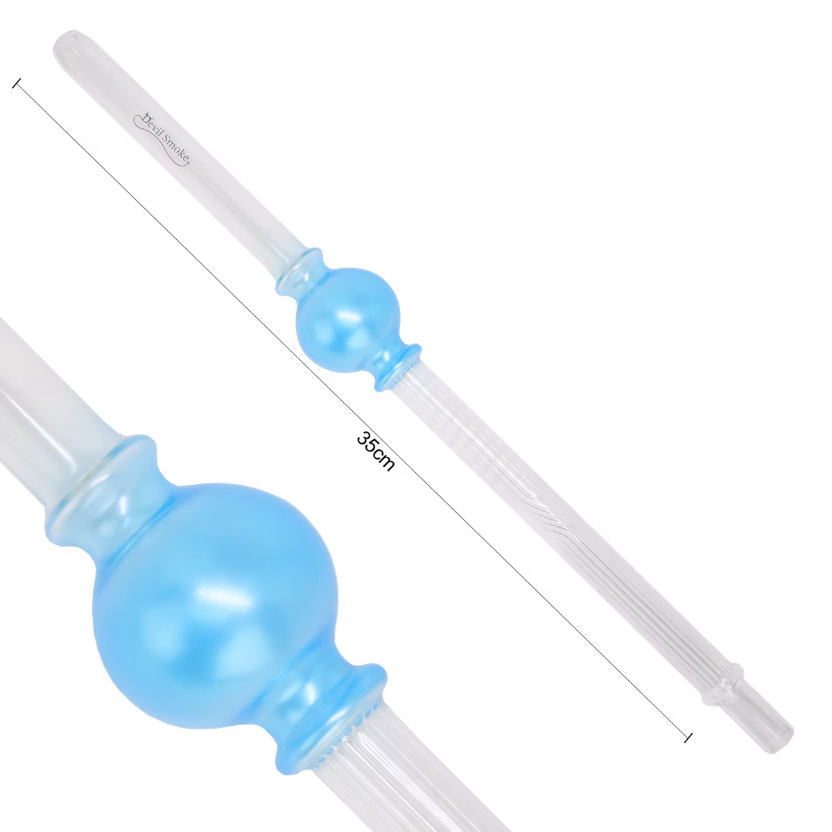 Devil Smoke - Crossed Edition - Glasmundstück - Ball Blau