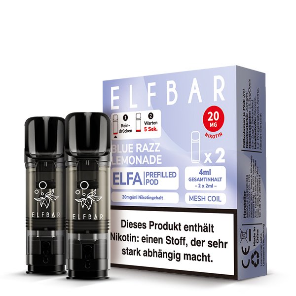 Elfbar - ELFA - Prefilled Pod - 2ml - 2er Pack - Blue Razz Lemonade