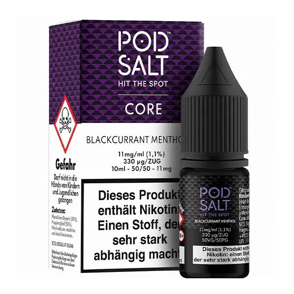 Pod Salt - Core - Blackcurrant Menthol - Nikotinsalz-Liquid - 10ml - 11mg