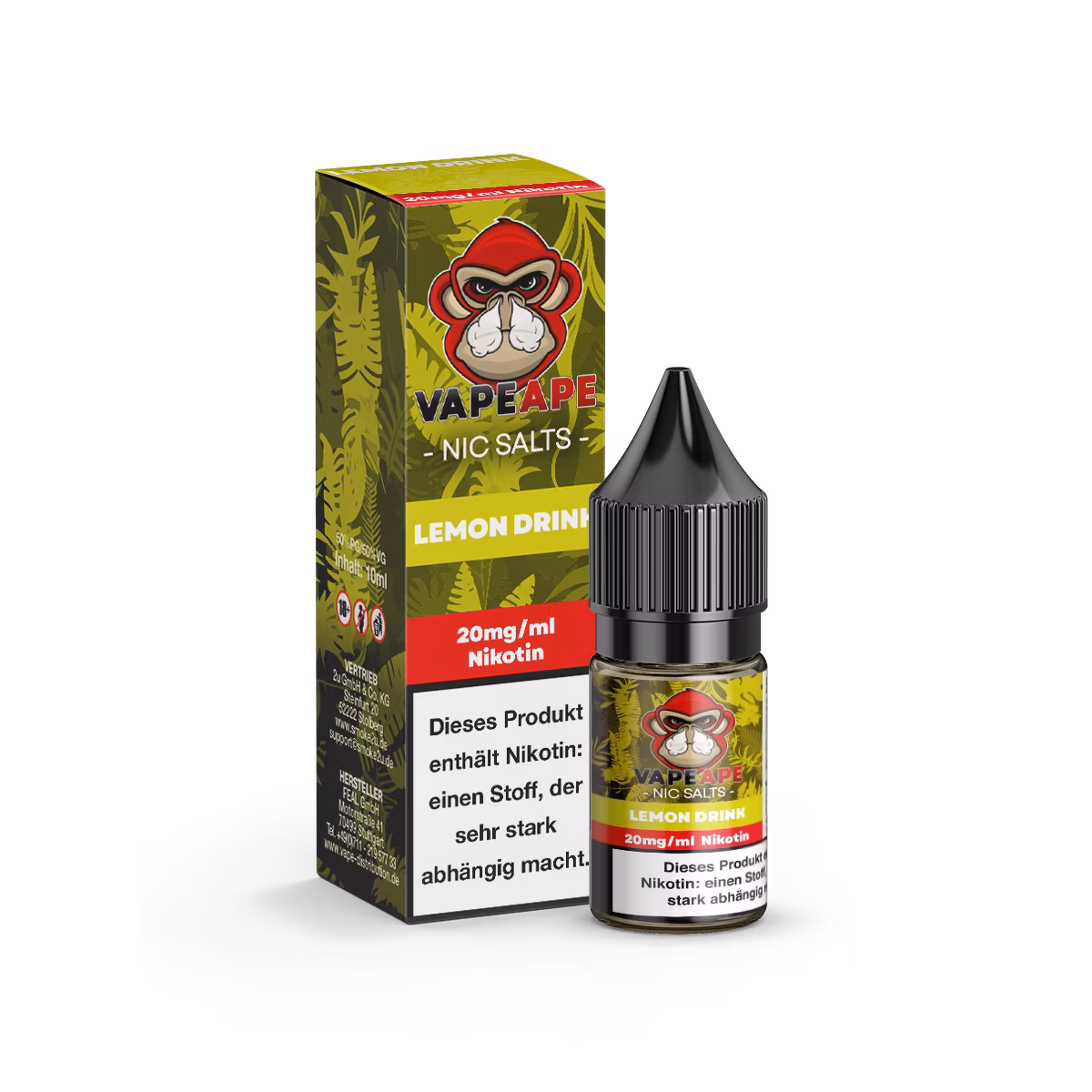 VapeApe - Nikotinsalz-Liquid - 10ml - Lemon Drink | Nikotinsalz-Stärke : 20mg