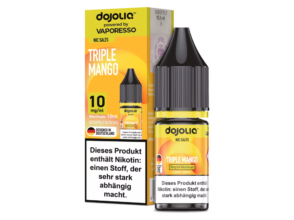 Vaporesso - Dojoliq - Nikotinsalz-Liquid - 10ml - Triple Mango - 10mg Vaporesso - Dojoliq - Nikotinsalz-Liquid - 10ml - Triple Mango - 10mg