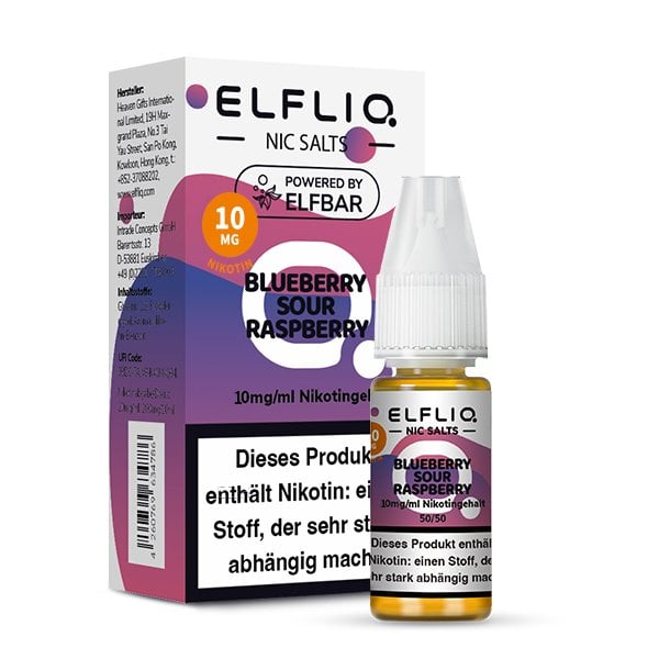 Elfbar - ElfLiq - 10ml - Blueberry Sour Raspberry | Nikotinsalz-Stärke : 10mg