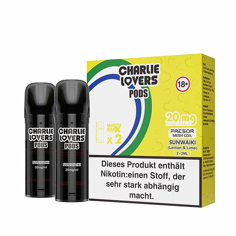 Charlie Lovers - Prefilled Pods - 2ml - 2er Pack - Sunwaiki 20mg (EOL)