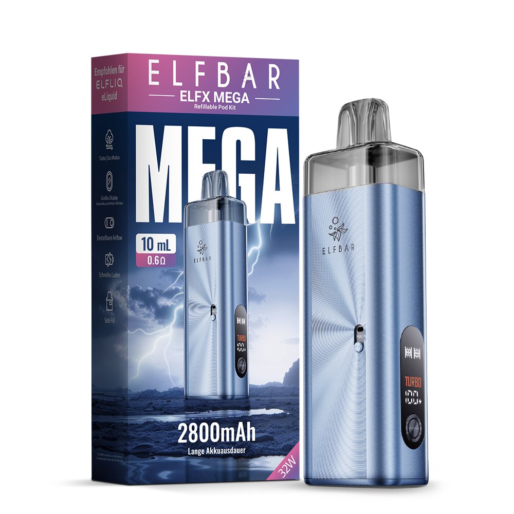 Elfbar - ELFX Mega - Basisgerät - Cyan | Paketgröße : 1er Packung