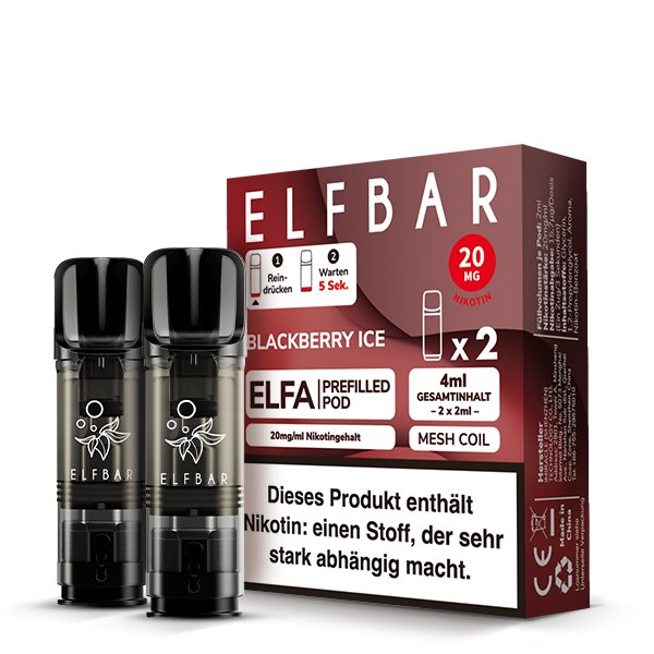 Elfbar - ELFA - Prefilled Pod - 2ml - 2er Pack - Blackberry Ice