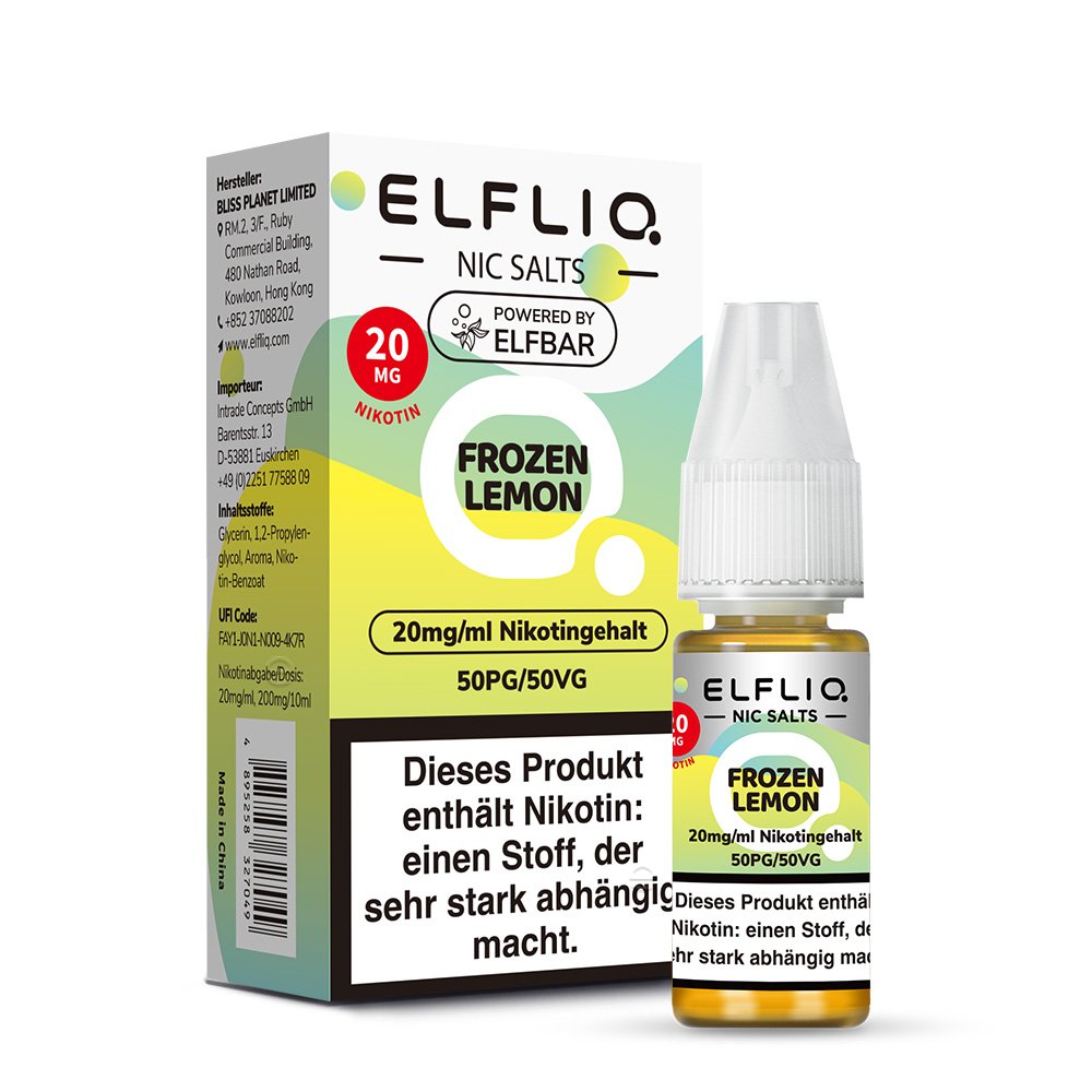 Elfbar - ElfLiq - 10ml - Frozen Lemon | Nikotinsalz-Stärke : 20mg Elfbar - ElfLiq - 10ml - Frozen Lemon | Nikotinsalz-Stärke : 20mg