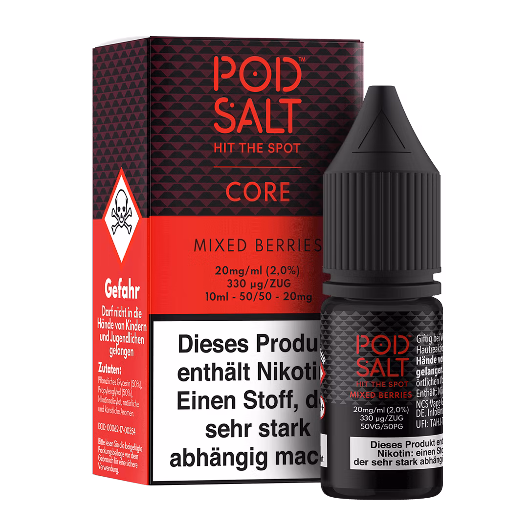 Mixed-Berries_BoxBottle_20mg Pod Salt - Core - Mixed Berries - Nikotinsalz-Liquid - 10ml - 20mg