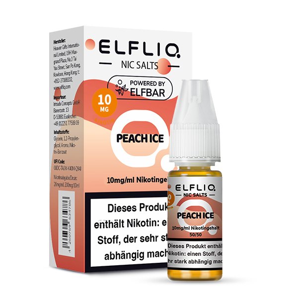Elfbar - ElfLiq - 10ml - Peach Ice | Nikotinsalz-Stärke : 10mg