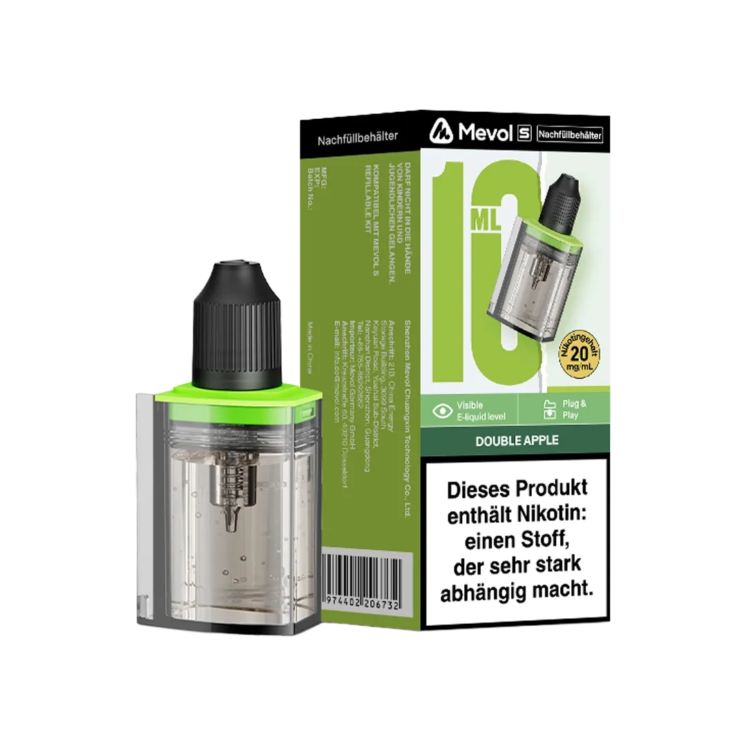 Mevol - S - Nachfüllbehälter - 10ml - Double Apple - 20mg