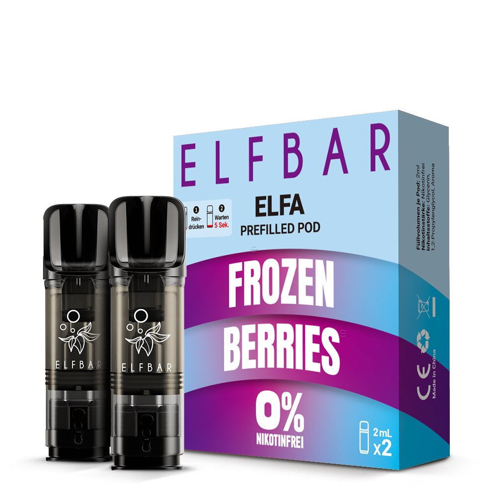 Elfbar - ELFA - Prefilled Pod - 2ml - 2er Pack - Nikotinfrei - Frozen Berries Elfbar - ELFA - Prefilled Pod - 2ml - 2er Pack - Nikotinfrei - Frozen Berries