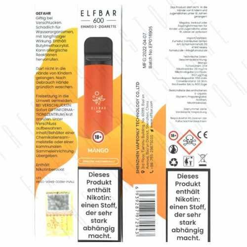 elfbar-vape-einweg-mango Elf Bar 600 - Mango