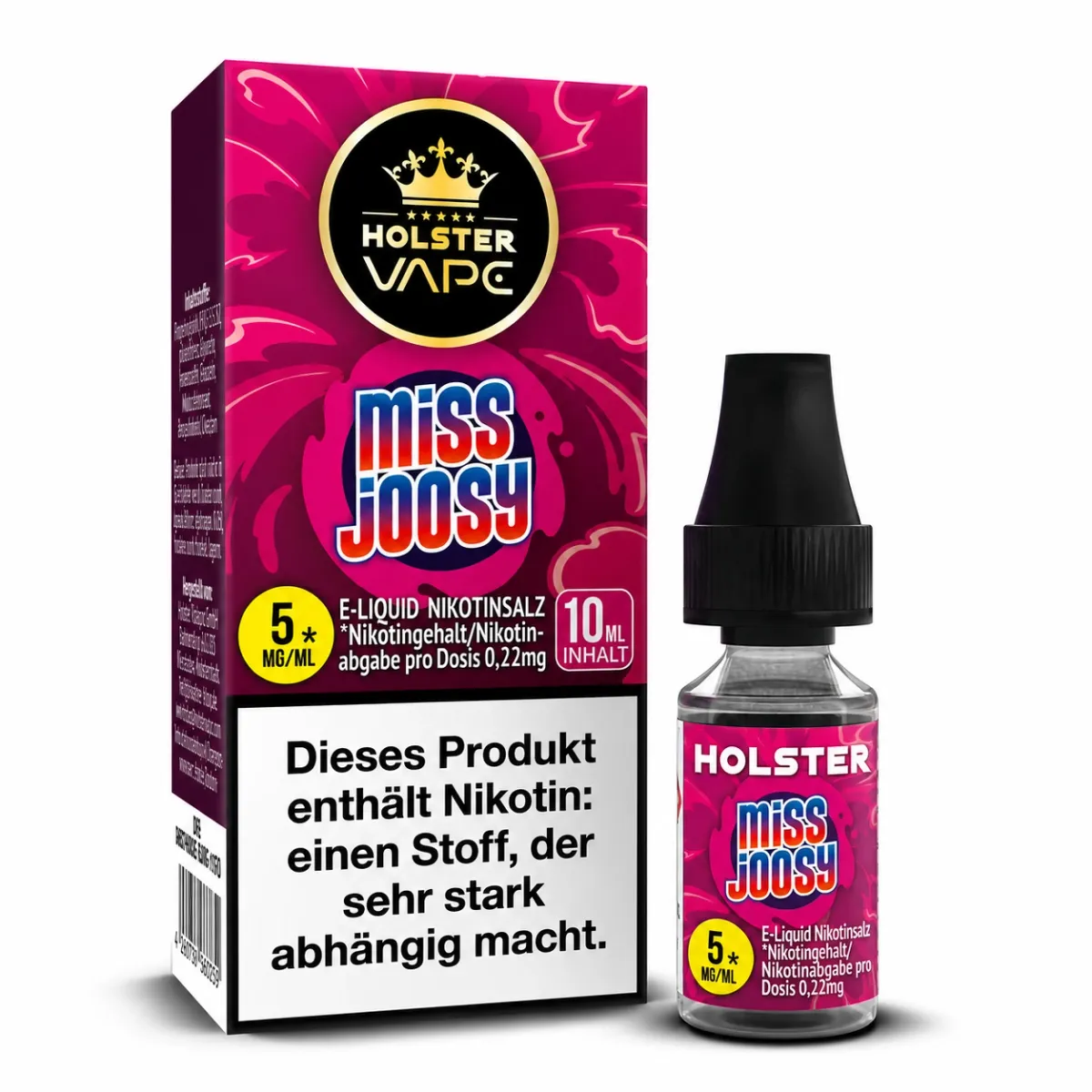 Holster - Nikotinsalzliquids - 10ml - Miss Joosy | Inhalt : 10ml | Nikotinsalz-Stärke : 5mg | Paketgröße : 1er Packung