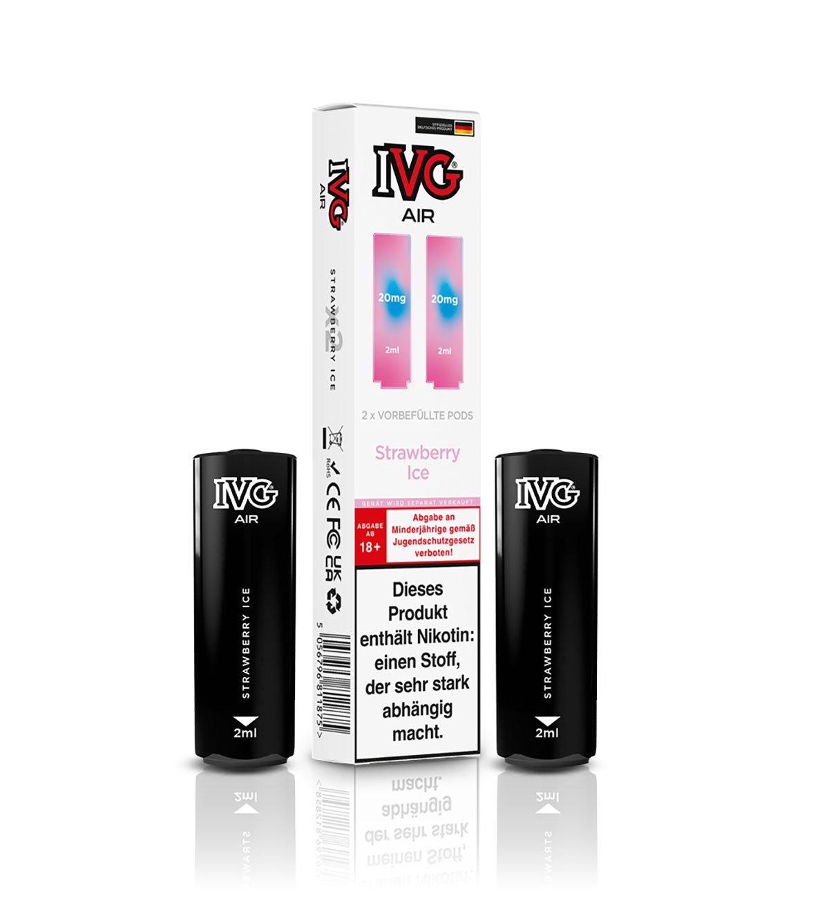 IVG - AIR - Prefilled Pod - 2ml - Strawberry Ice | Nikotinsalz-Stärke : 20mg | Paketgröße : 1er Packung