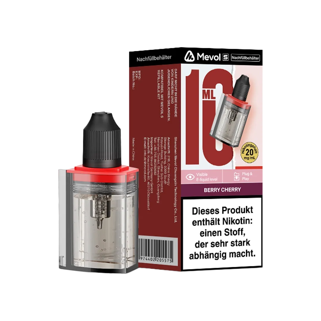 Mevol - S - Nachfüllbehälter - 10ml - Berry Cherry - 20mg