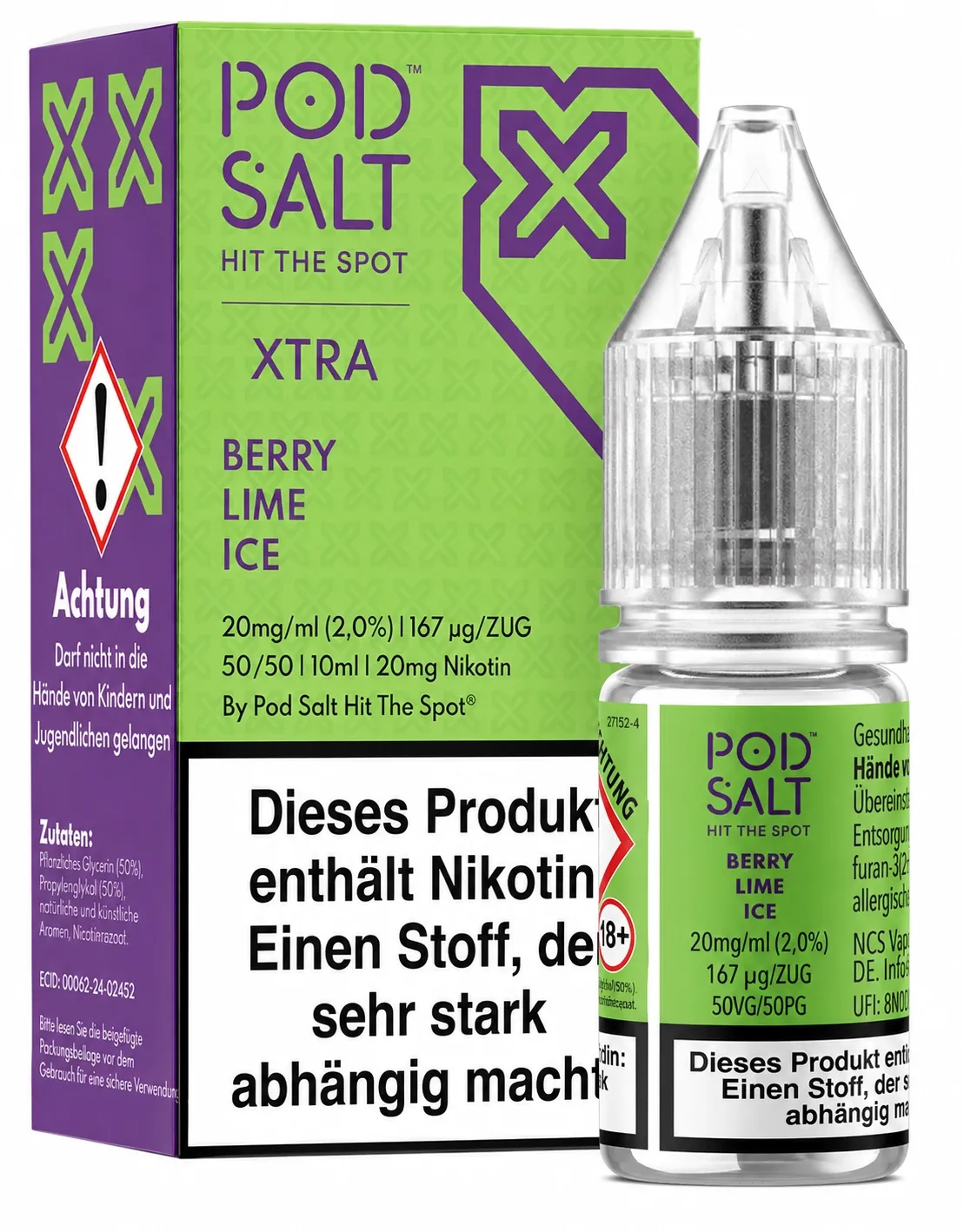 Pod Salt - Xtra - Berry Lime Ice - Nikotinsalz-Liquid - 10ml - 20mg Pod Salt - Xtra - Berry Lime Ice - Nikotinsalz-Liquid - 10ml - 20mg