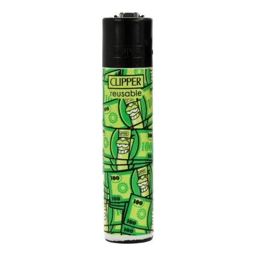 clipper-feuerzeug-mone-1v4-wiederverwendbar Clipper - Feuerzeug - Mix Pattern 1v4 Money - wiederverwendbar