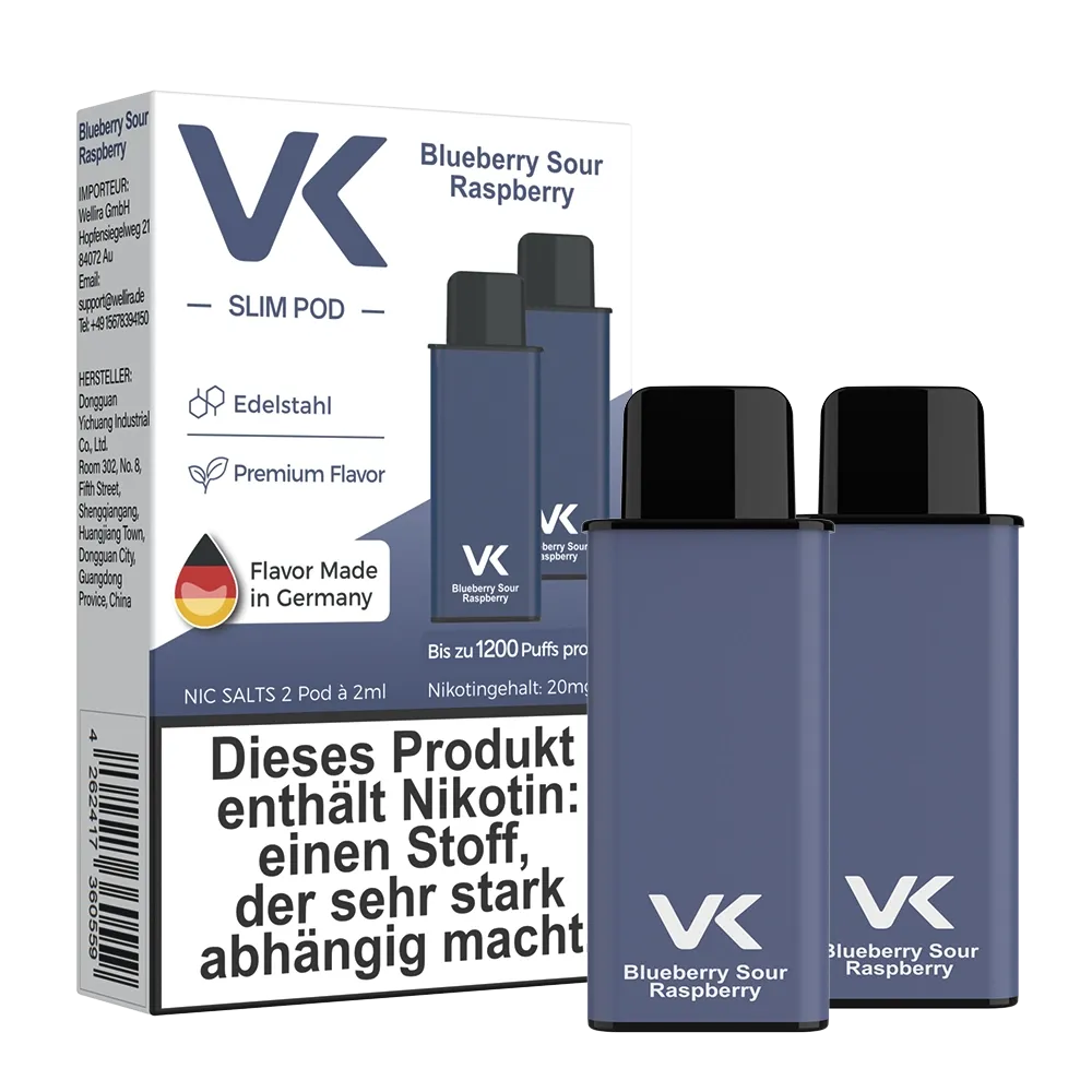 VK - Slim Air - Prefilled Pods - Blueberry Sour Raspberry - 20mg - 2ml VK - Slim Air - Prefilled Pods - Blueberry Sour Raspberry - 20mg - 2ml