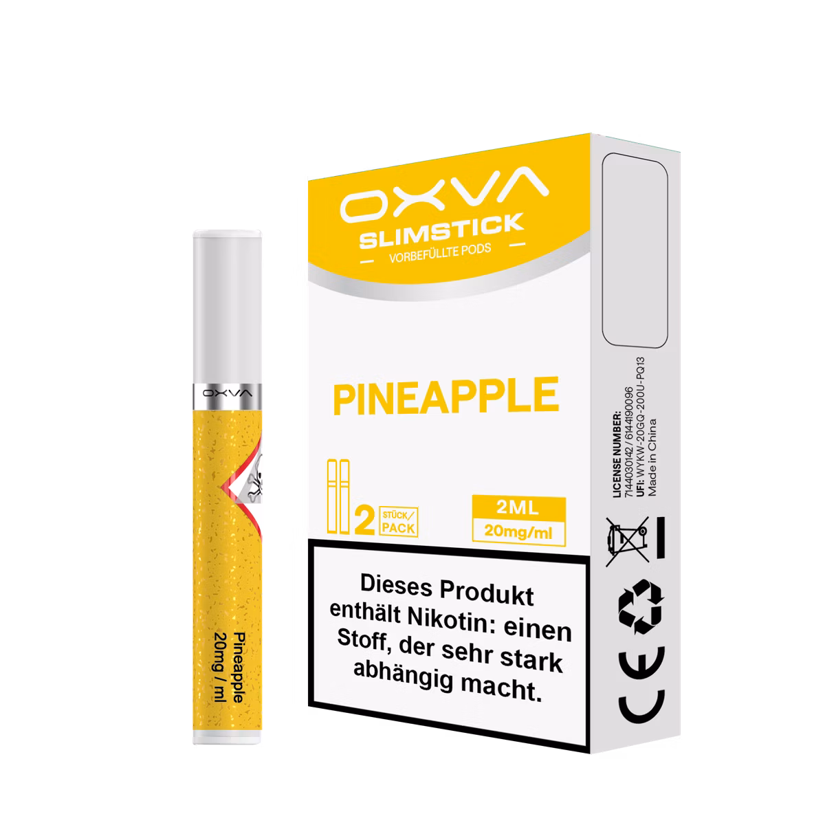 OXVA - Slimstick - Prefilled Pods - Pineapple - 20mg OXVA - Slimstick - Prefilled Pods - Pineapple - 20mg