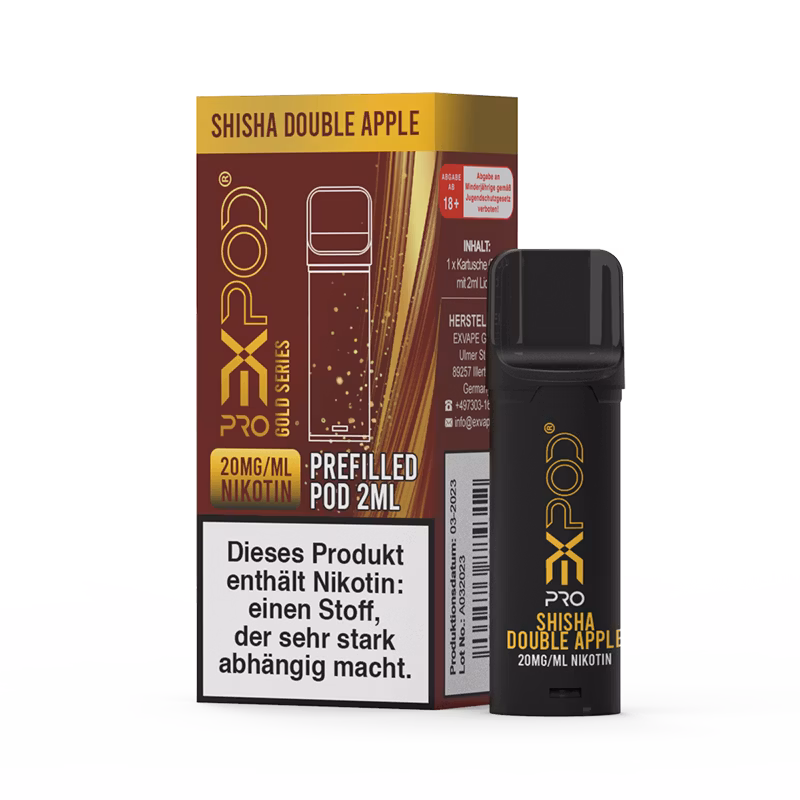 expod-pro-prefilled-pod-gold-series-double-apple Expod Pro - Prefilled Pod - Gold Series - Shisha Double Apple - 20mg
