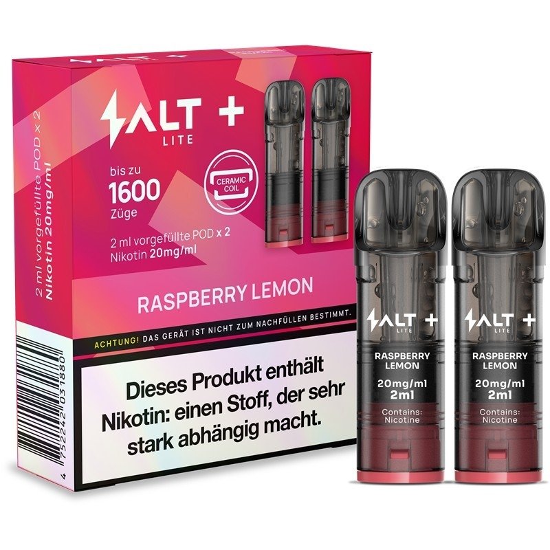 Salt - Plus Lite - Prefilled Pod - 2ml - 2er Pack - Raspberry Lemon