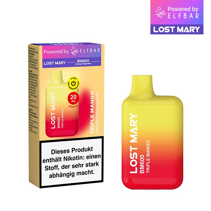 Lost Mary - BM600 - Einweg E-Zigarette - Triple Mango - 20mg - 1er Packung