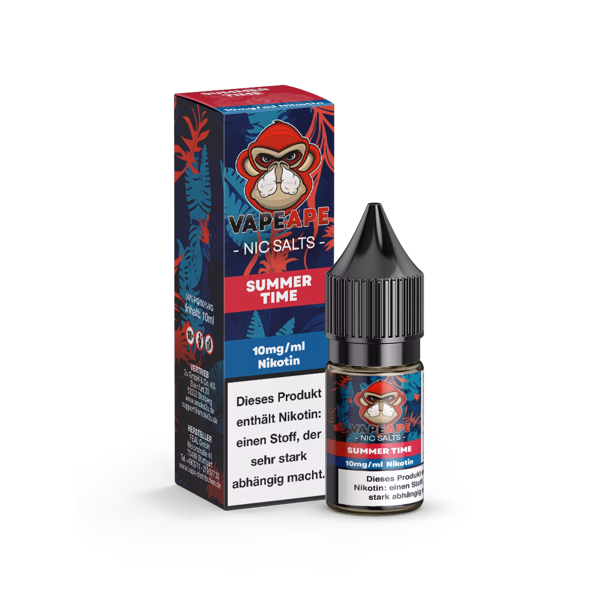 VapeApe - Nikotinsalz-Liquid - 10ml - Summer Time | Nikotinsalz-Stärke : 10mg