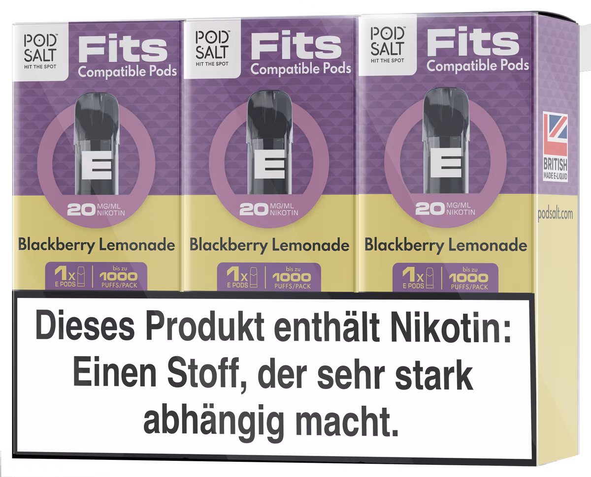 Pod Salt - Fits - Prefilled Pod - Blackberry Lemonade - 20mg - 2ml - 3er Pack Pod Salt - Fits - Prefilled Pod - Blackberry Lemonade - 20mg - 2ml - 3er Pack