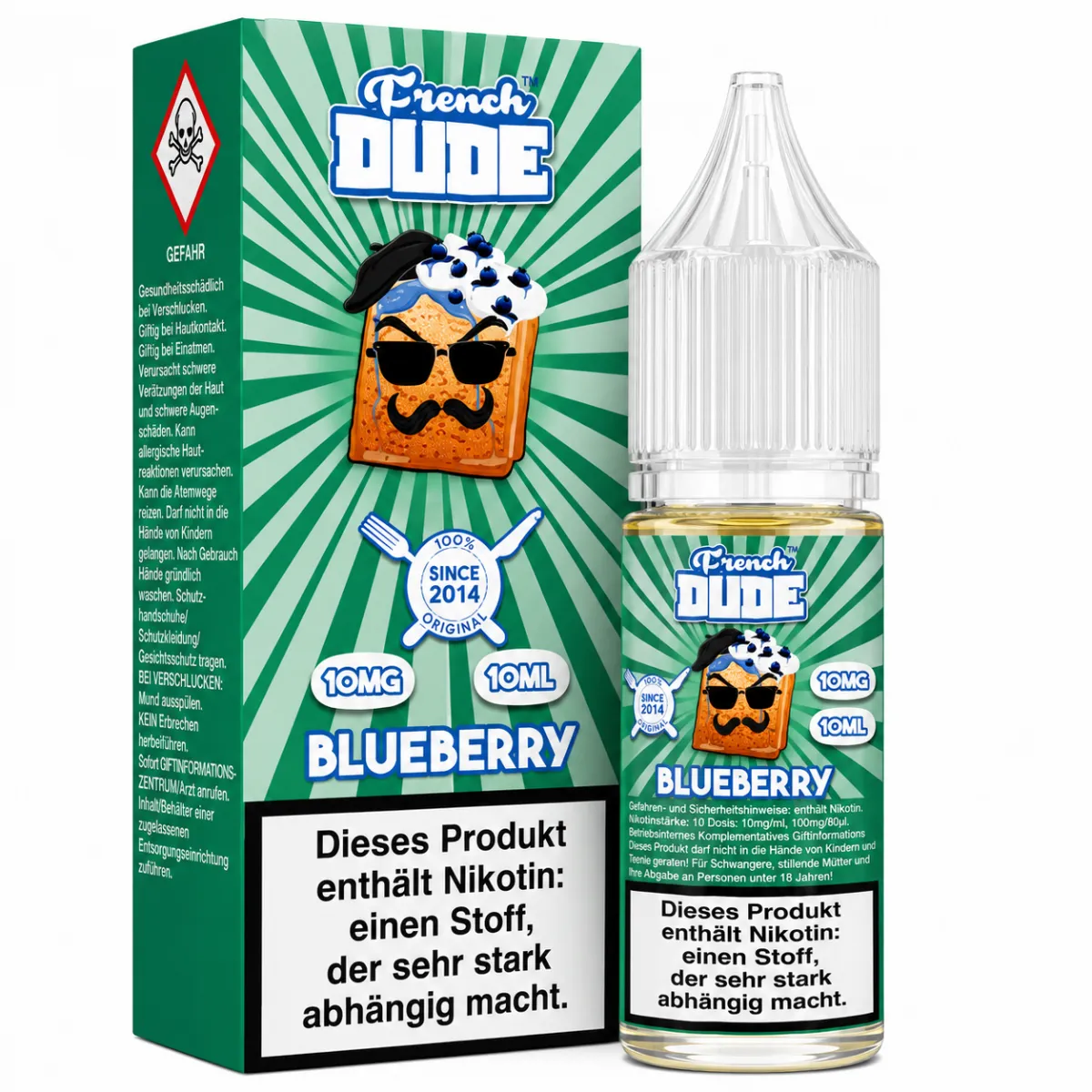 French Dude - Blueberry - Nikotinsalz-Liquids - 10ml - 10mg French Dude - Blueberry - Nikotinsalz-Liquids - 10ml - 10mg