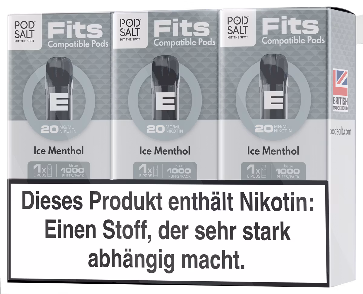 Pod Salt - Fits - Prefilled Pod - Ice Menthol - 20mg - 2ml - 3er Pack Pod Salt - Fits - Prefilled Pod - Ice Menthol - 20mg - 2ml - 3er Pack