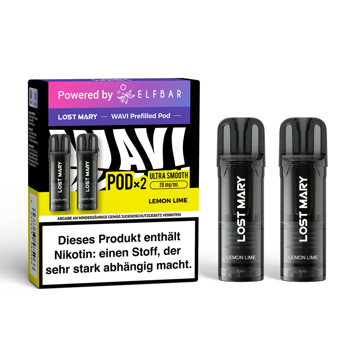 Lost Mary - Wavi - Prefilled Pods - Lemon Lime - 20mg Lost Mary - Wavi - Prefilled Pods - Lemon Lime - 20mg