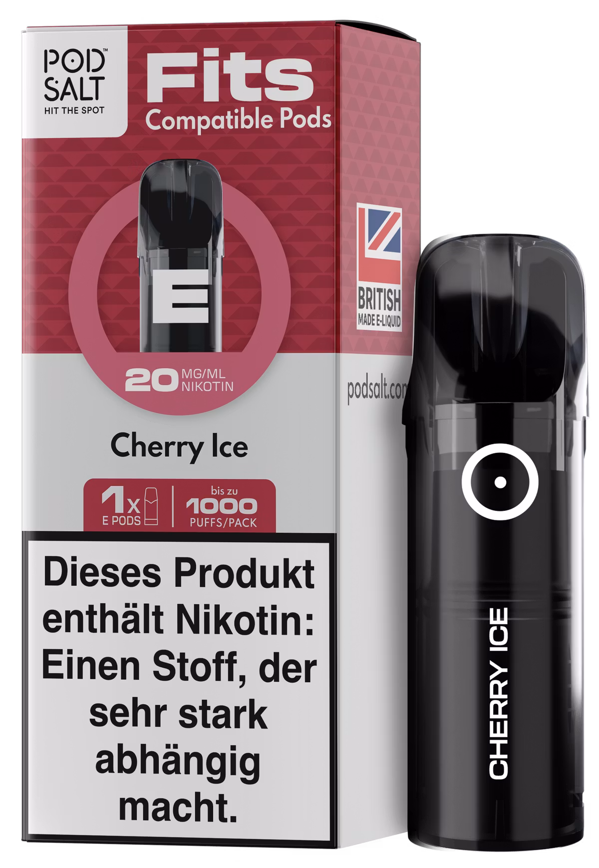 Pod Salt - Fits - Prefilled Pod - Cherry Ice - 20mg - 2ml - 3er Pack