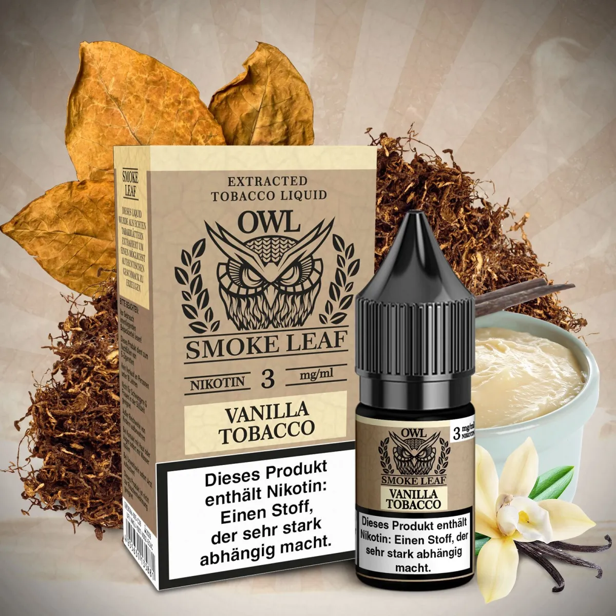 OWL Smoke Leaf Nikotin-Liquid Vanilla Tobacco 10ml 3mg OWL Smoke Leaf Nikotin-Liquid Vanilla Tobacco 10ml 3mg