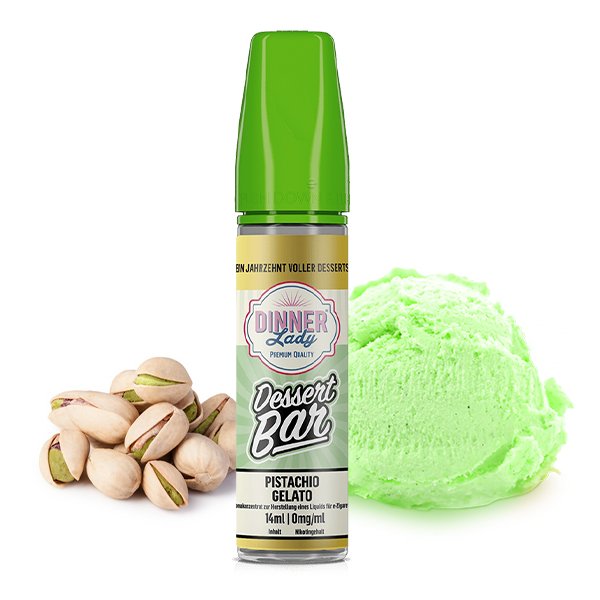 Dinner Lady - Dessert Bar - Aroma - Pistachio Gelato | Inhalt : 14ml | Nikotinstärke : 0mg | Paketgröße : 1er Packung