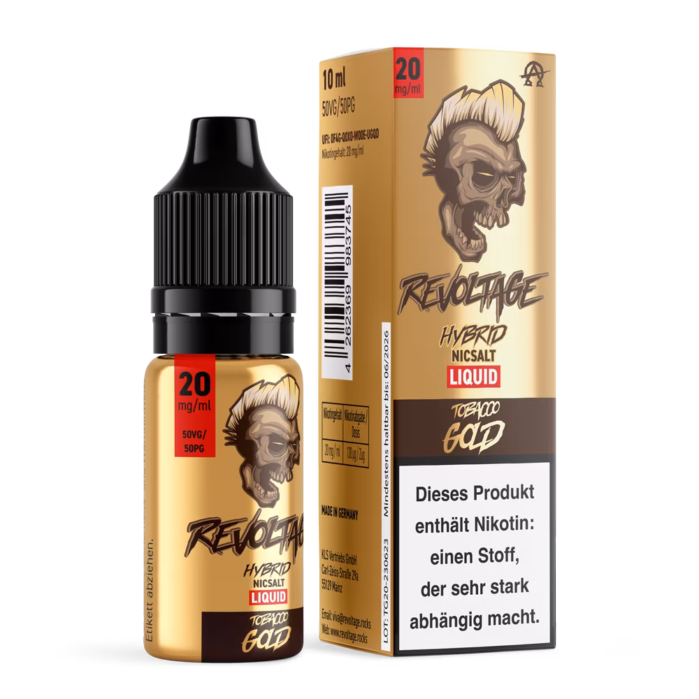 Revoltage - Hybrid Nikotinsalz Liquid - 10ml - Tobacco Gold - 20mg Revoltage - Hybrid Nikotinsalz Liquid - 10ml - Tobacco Gold - 20mg