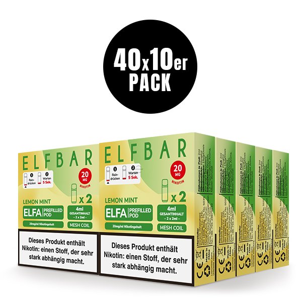 Elfbar - ELFA - Prefilled Pod - 2ml - 2er Pack - Lemon Mint Elfbar - ELFA - Prefilled Pod - 2ml - 2er Pack - Lemon Mint