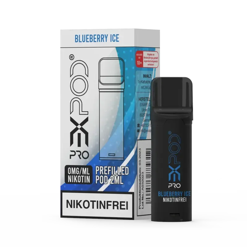 Expod - Pro - Prefilled Pod - Blueberry Ice | Nikotinsalz-Stärke : 0mg | Paketgröße : 1er Packung