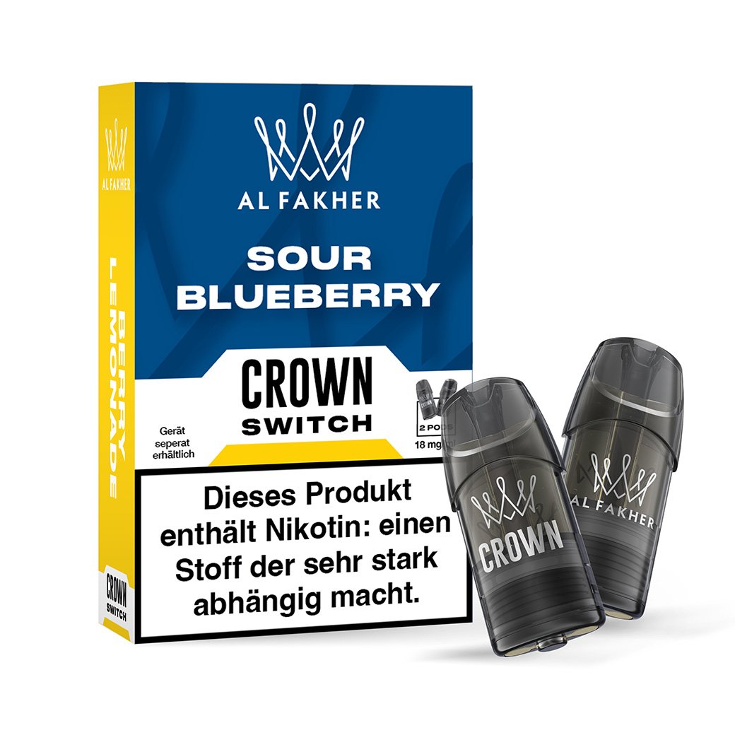 Al Fakher - Crown Switch - Prefilled Pods - 2er Pack - Sour Blueberry | Paketgröße : 1er Packung