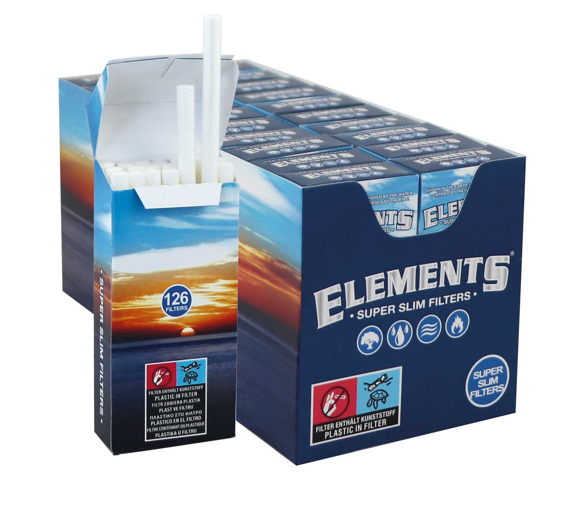 Elements Papers - Super Slim Filter Tips - Prerolled 160 Stück