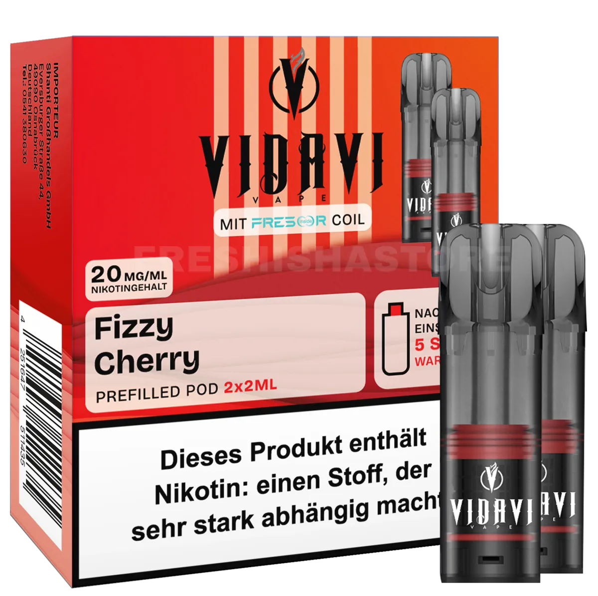 VIDAVI - Prefilled Pod - 2ml - 2er Pack - Fizzy Cherry